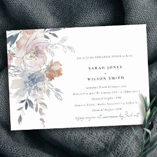 Convites Janto de Ensaio Floral Elegante Blush Watercolor
