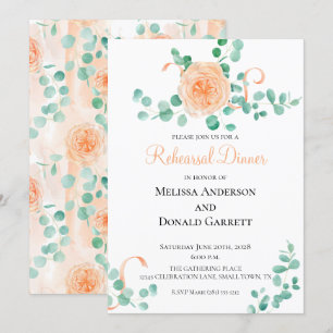 Convites Janto de Ensaio Floral Eucalyptus Green Peach