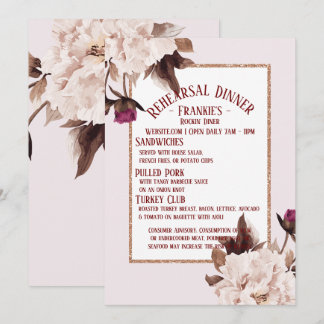 Convites Janto de Ensaio Floral Pink Peony Watercolor