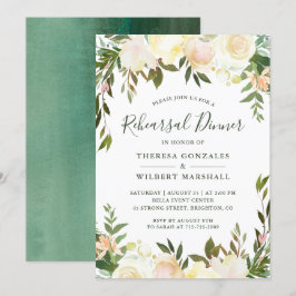 Convites Janto de Ensaio Floral Rustic Greenery Watercolor