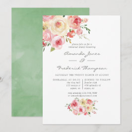 Convites Janto de Ensaio Floral Verde Blush e Sage