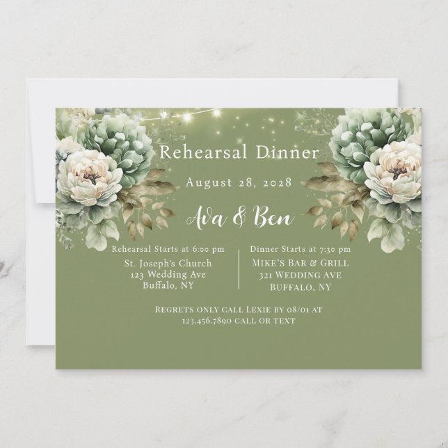 Convites Janto de ensaio fotográfico com Luz Branca Verde (Frente)