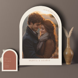 Convites Janto de ensaio fotográfico de terracotta minimali