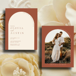 Convites Janto de ensaio fotográfico de terracotta minimali