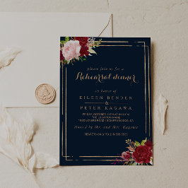 Convites Janto de ensaio geométrico Dourado e Tropical Verm