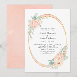 Convites Janto de Ensaio Geométrico Floral de Pastel Blush