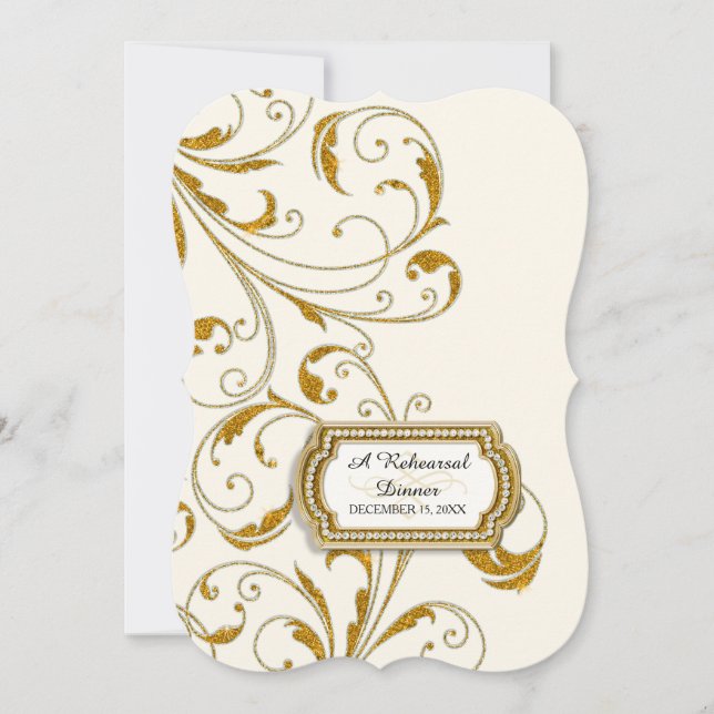 Convites Janto de ensaio, Glam Old Hollywood Regence (Frente)