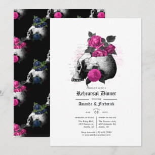 Convites Janto de ensaio gótico a quente e a azul Marinho