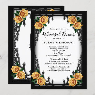 Convites Janto de Ensaio Gótico Rosa Amarelo Branco