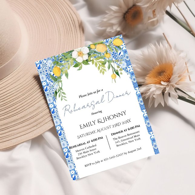 Convites Janto de ensaio italiano Lemon Blue-Mediterranean (Criador carregado)