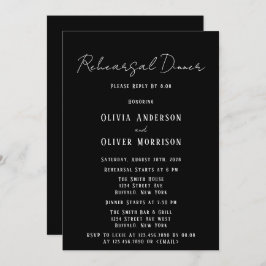 Convites Janto de Ensaio Mínimo Preto e Branco