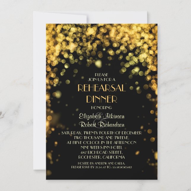 Convites janto de ensaio moderno negro (Frente)