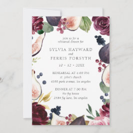 Convites Janto de ensaio Moody Plum Floral e Fig