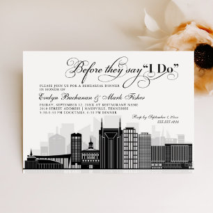 Convites Janto de ensaio Nashville Skyline Black Weding