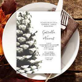 Convites Janto de Ensaio Natural de Casamento Pine Cone Woo