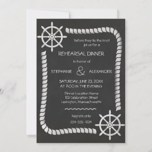Convites Janto de Ensaio Náutico de Casamento de Chalkboar