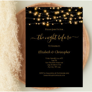 Convites Janto de Ensaio Noite Antes das Luzes Douradas Neg