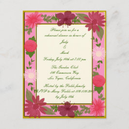 Convites Janto de Ensaio Personalizado de Flores Rosa