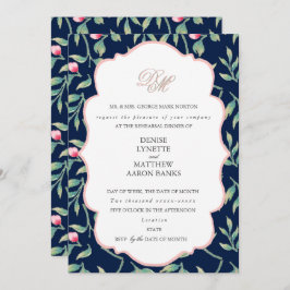 Convites Janto de ensaio Pink Azul-Noite Polar e Gossamer