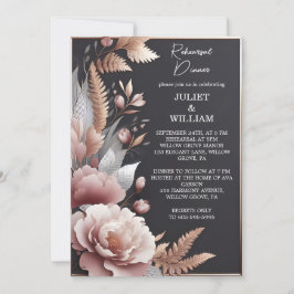 Convites Janto de ensaio Pink Boho Peony Garden Dusty Rosa