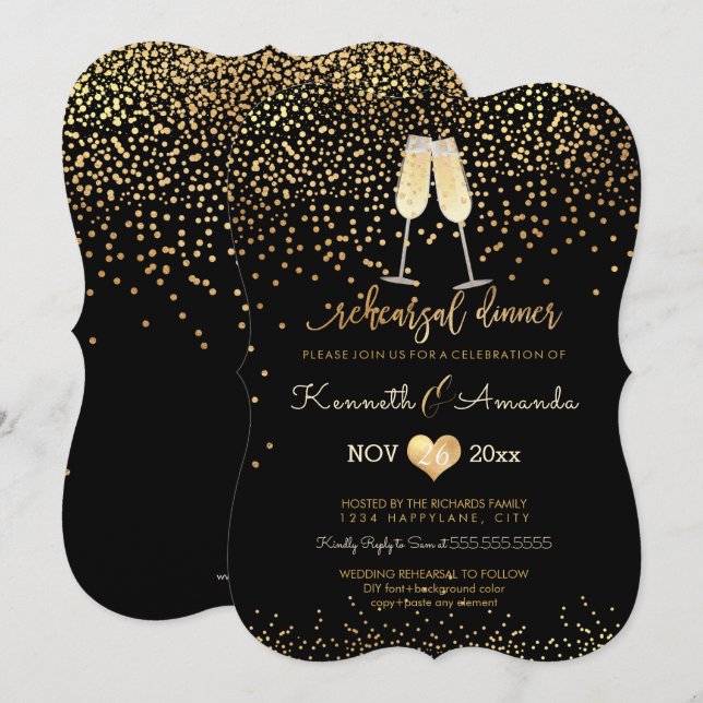 Convites Janto de ensaio PixDezines/Bolhas de Champanhe (Frente/Verso)