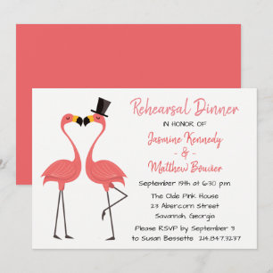 Convites Janto de ensaio rosa tropical Casamento Flamingo