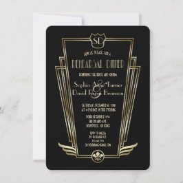 Convites Janto de ensaio Royal Dourado Black Art Deco