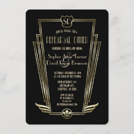Convites Janto de ensaio Royal Dourado Black Art Deco