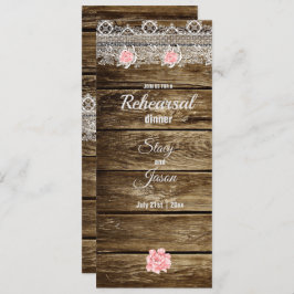 Convites Janto de Ensaio Rustic Barn Wood & Lace