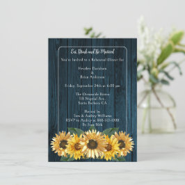 Convites Janto de ensaio Rustic Blue Sunflower