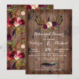Convites Janto de ensaio Rustic Boho com Antlers florais