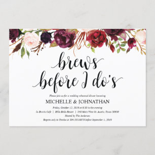 Convites Janto de Ensaio Rustic Burgundy