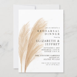 Convites Janto de Ensaio Rustic Earthy Boho Pampas