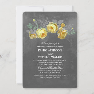Convites Janto de Ensaio Rustic Floral Chalkboard