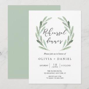 Convites Janto de Ensaio Rustic Green Olive Branch