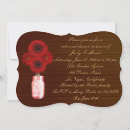 Convites Janto de Ensaio Rustic Red Mason Jar Convidado