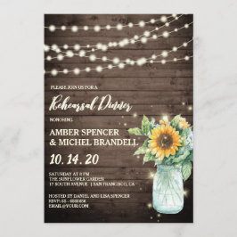 Convites Janto de Ensaio Rustic Sunflower String Lights