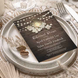 Convites Janto de Ensaio Rustic Wood Floral Lanterna Lanter