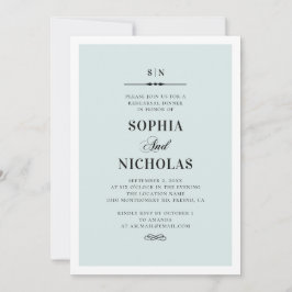 Convites Janto de ensaio simples azul. Elegante clássico