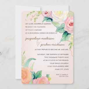 Convites Janto de ensaio Simples Moderno de Aquarela Floral