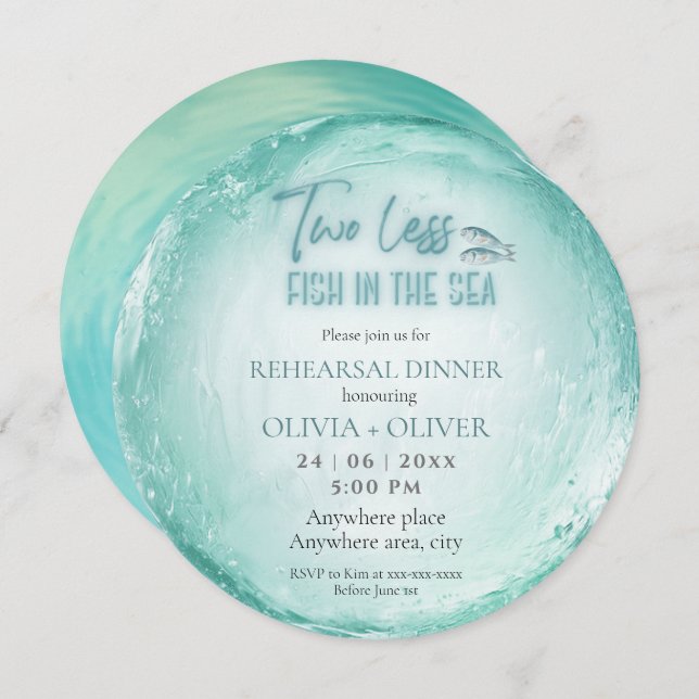 Convites Janto de ensaio sobre o tema da praia (Frente/Verso)