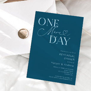 Convites Janto de ensaio Teal Blue One More Day