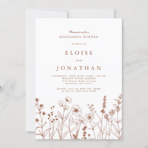 Convites Janto de ensaio Terracotta Fall Boho Wildflower
