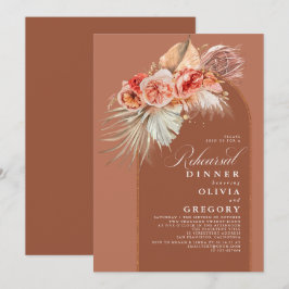 Convites Janto de Ensaio Terracotta Floral Pampas Grass