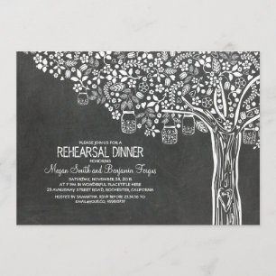Convites Janto de ensaio Tree Mason Jar Lights Chalkboard