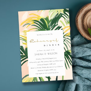 Convites Janto de Ensaio Tropical Palm de Boho Blush