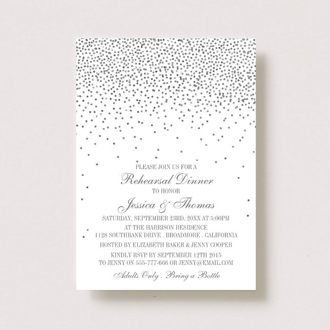 Convites Janto de ensaio Vintage Glam Silver Confetti (Criador carregado)