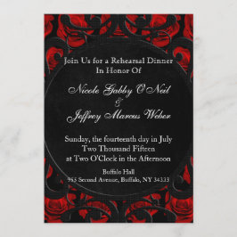 Convites Janto de ensaio vitoriano das Rosas vermelhas góti