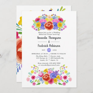 Convites Janto de ensaio Watercolor Floral Fiesta