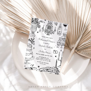 Convites Janto de ensaio Whimsical Desenhado à Mão